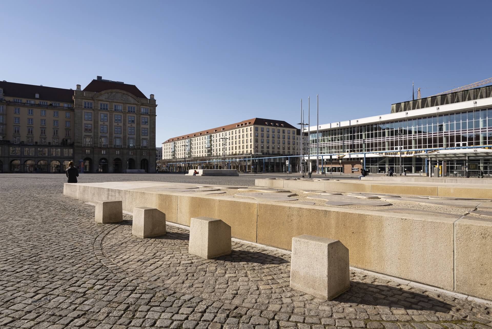 Dresden: Altmarkt, Frühjahr 2020, Eindrücke von der Ausgangsbeschränkung während der COVID-19 Pandemie